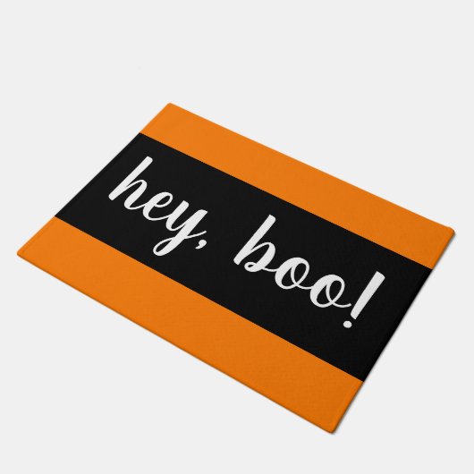 Hey, Boo Black und Orange Halloween Doormat Fußmatte (Schrägansicht)