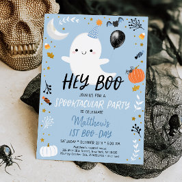 Hey Boo Blue Ghost Halloween Geburtstag Einladung