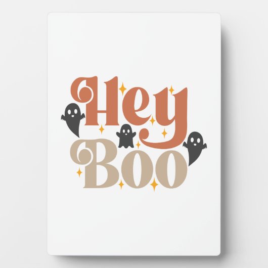 Hey Boo Boho Halloween Hey Boo Geist Fotoplatte (Vorderseite)