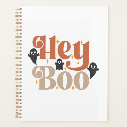 Hey Boo Boho Halloween Hey Boo Geist Planer (Vorderseite)
