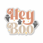 Hey Boo Boho Halloween Hey Boo Ghost Aufkleber (Vorderseite)