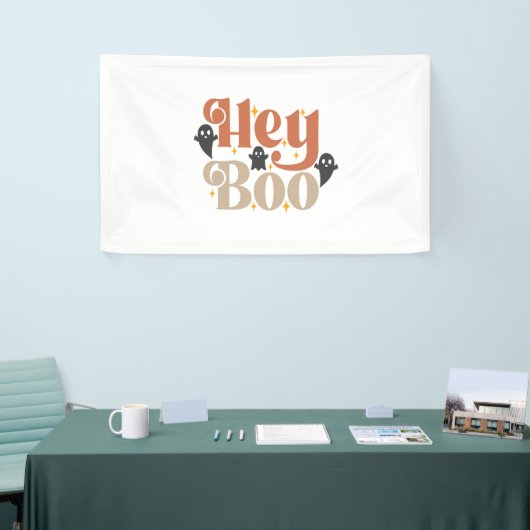 Hey Boo Boho Halloween Hey Boo Ghost Banner (Messeveranstaltung)