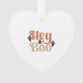 Hey Boo Boho Halloween Hey Boo Ghost Ornament (Vorderseite)
