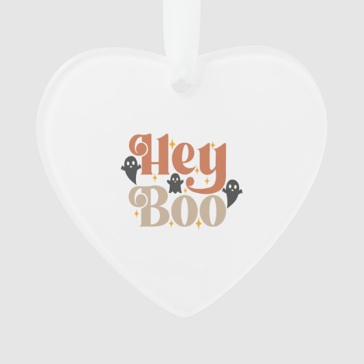 Hey Boo Boho Halloween Hey Boo Ghost Ornament (Vorderseite)