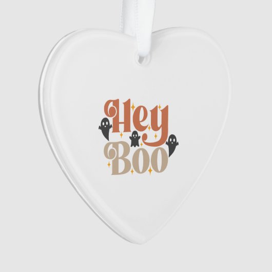 Hey Boo Boho Halloween Hey Boo Ghost Ornament (Vorderseite)