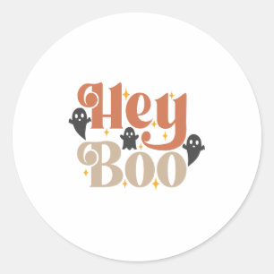 Hey Boo Boho Halloween Hey Boo Ghost Runder Aufkleber