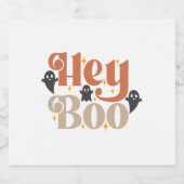Hey Boo Boho Halloween Hey Boo Ghost Schaumweinetikett (Einzelnes Label)