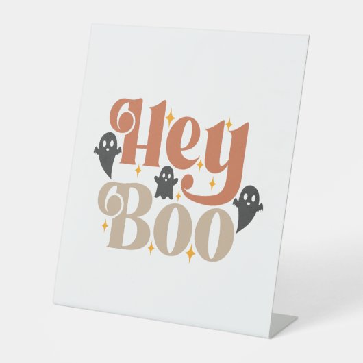 Hey Boo Boho Halloween Hey Boo Ghost Sockelschild (Vorderseite)