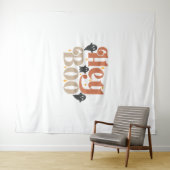 Hey Boo Boho Halloween Hey Boo Ghost Wandteppich (Beispiel (Horizontal))