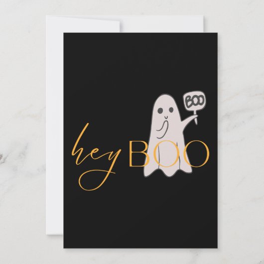 Hey Boo Chic Halloween Spooky Kostümdusche Einladung (Rückseite)