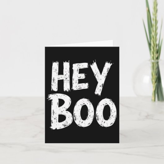 Hey Boo Funny Halloween Ghost Karte (Vorderseite)