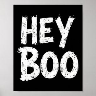 Hey Boo Funny Halloween Ghost Poster