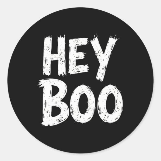Hey Boo Funny Halloween Ghost Runder Aufkleber (Vorderseite)