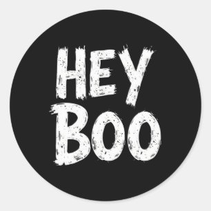 Hey Boo Funny Halloween Ghost Runder Aufkleber