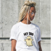 Hey Boo Funny Halloween Ghost Women’s T-Shirt Tri-Blend Shirt