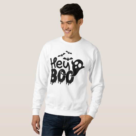 Hey Boo Funny Halloween Sweatshirt (Vorne ganz)