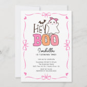 Hey Boo Ghost Birthday Party Einladung (Vorderseite)
