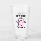 Hey Boo! Ghost Covered in den Herzen Glas (Vorderseite)