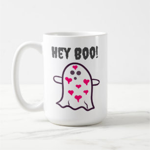 Hey Boo! Ghost Covered in den Herzen Kaffeetasse