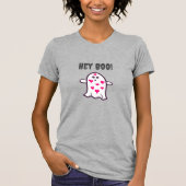 Hey Boo! Ghost Covered in den Herzen T-Shirt (Vorderseite)