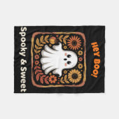 Hey Boo Ghost Retro Halloween Spooky Niedlichen Ok Fleecedecke (Vorderseite (Horizontal))