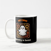 Hey Boo Ghost Retro Halloween Spooky Niedlichen Ok Kaffeetasse (Links)