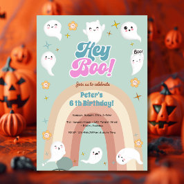 Hey Boo goovy halloween Retro-Kindergeburtstag Einladung
