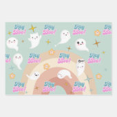 Hey Boo goovy halloween Retro-Kindergeburtstag Geschenkpapier Set (Vorderseite 2)