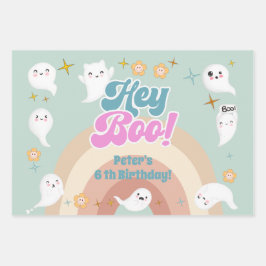 Hey Boo goovy halloween Retro-Kindergeburtstag Geschenkpapier Set