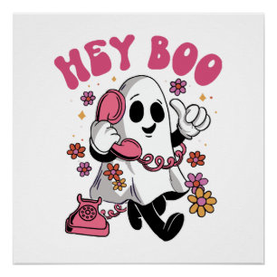 Hey Boo - Groovy Geist Halloween Poster