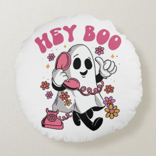Hey Boo - Groovy Geist Halloween Rundes Kissen
