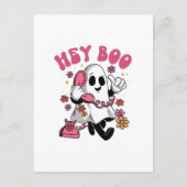 Hey Boo - Groovy Ghost Halloween Postkarte (Vorderseite)