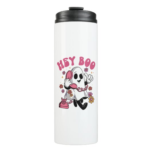 Hey Boo - Groovy Ghost Halloween Thermosbecher (Vorderseite)