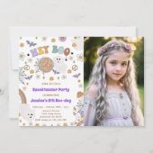 Hey Boo Groovy Halloween 6. Geburtstag Foto Einladung (Vorderseite)