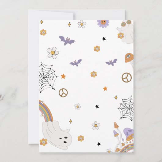 Hey Boo Groovy Halloween Babydusche Einladung (Rückseite)