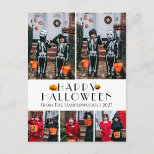 Hey Boo! Gruselige Halloween-Familienfoto Feiertagspostkarte