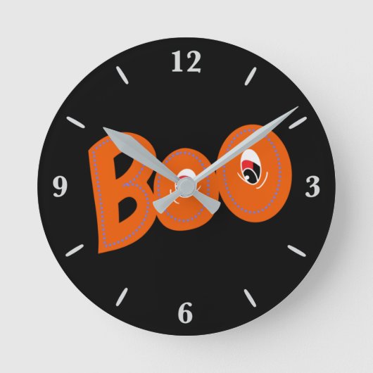 Hey Boo, habe ich dich um Typografie Gezeichnet? Runde Wanduhr (Vorderseite)