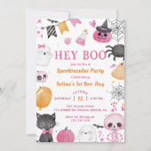 Hey Boo! Halloween 1. Geburtstag Party Einladung (Vorderseite)