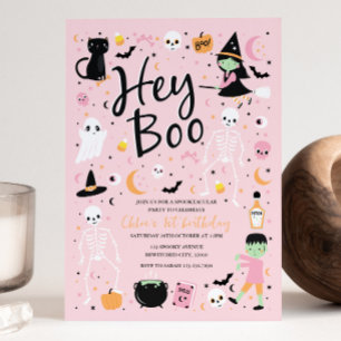 Hey Boo Halloween 1. Geburtstagseinladung Einladung