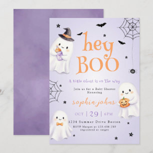 Hey Boo Halloween Baby Shower Geist Einladung