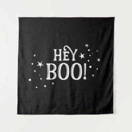 Hey Boo! Halloween Backdrop party banner  Wandteppich