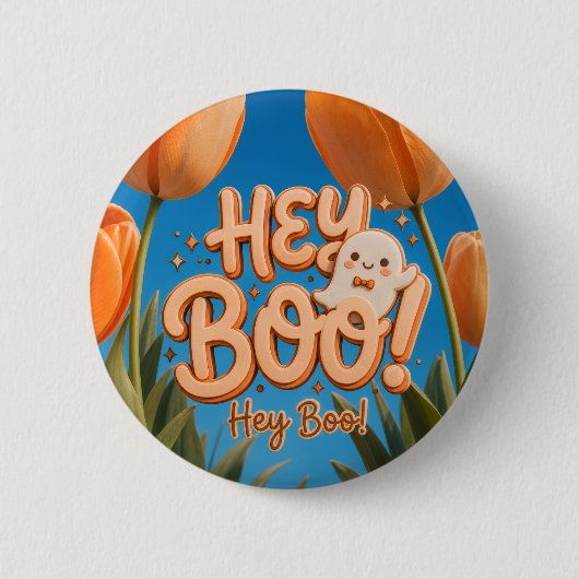 Hey Boo! Halloween Button (Vorderseite)
