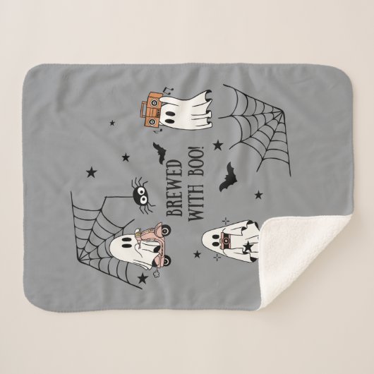 Hey Boo Halloween Funny Ghost Sherpadecke (Vorderseite (Horizontal))