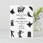 Hey Boo! Halloween Ghost Spooktacular Birthday Inv Einladung (Stehend Vorderseite)