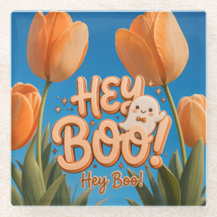 Hey Boo! Halloween Glasuntersetzer
