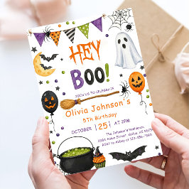 Hey Boo Halloween Groovy Geist Geburtstagsfeier Einladung
