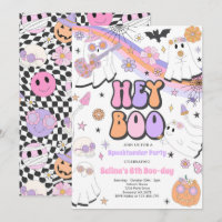 Hey Boo Halloween Groovy Niedlich Ghost Geburtstag
