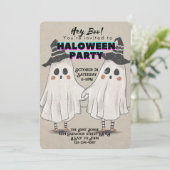 Hey Boo Halloween niedliche Einladung für Kinder u (Stehend Vorderseite)