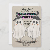 Hey Boo Halloween niedliche Einladung für Kinder u (Vorderseite)