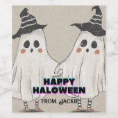 Hey Boo Halloween niedliche Einladung für Kinder u Weinetikett (Einzelnes Label)